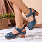 Women's Summer Outdoor Casual & Comfortable Single-Strap Block-Heel Sandals