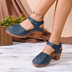 Women's Summer Outdoor Casual & Comfortable Single-Strap Block-Heel Sandals