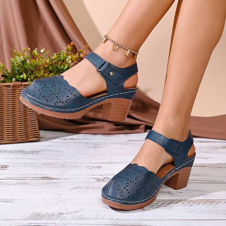 Women's Summer Outdoor Casual & Comfortable Single-Strap Block-Heel Sandals